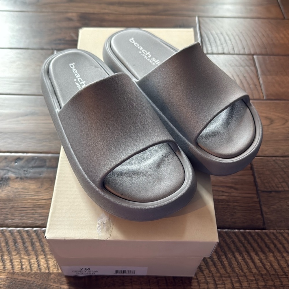 J Slides Gray Slide Sandals